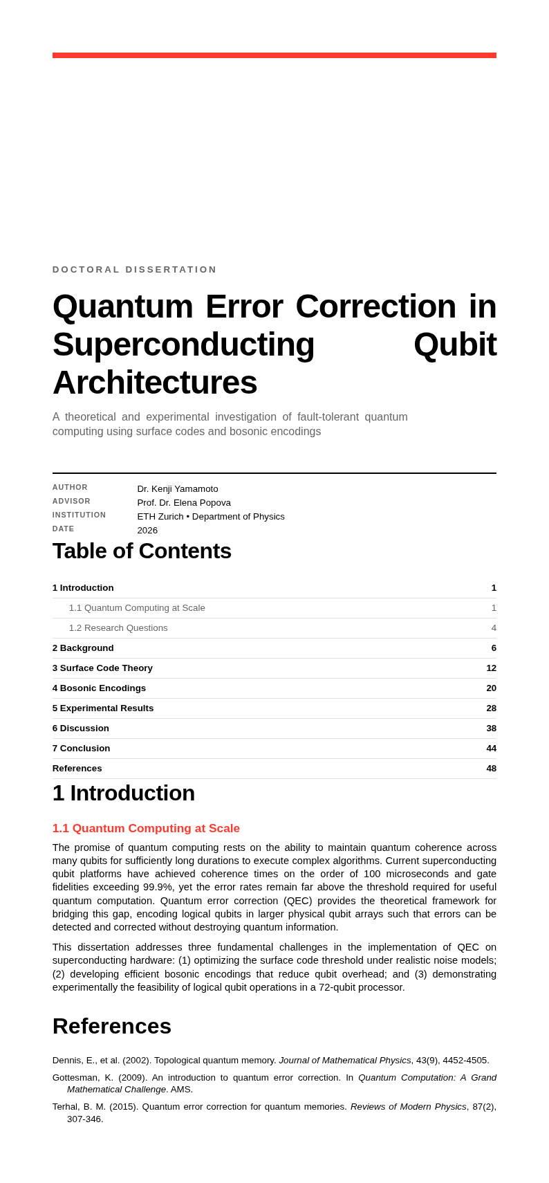 Swiss international thesis